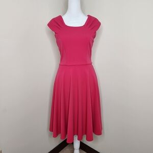 Review Australia Barbie Pink Fit & Flare Business Casual Mini Dress Sz 6 Preppy